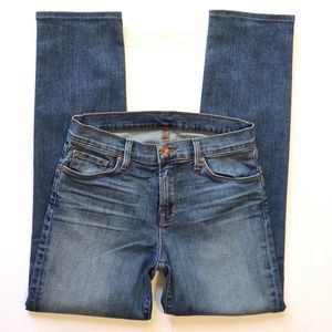 Mid-rise skinny enzyme washed J Brand jeans